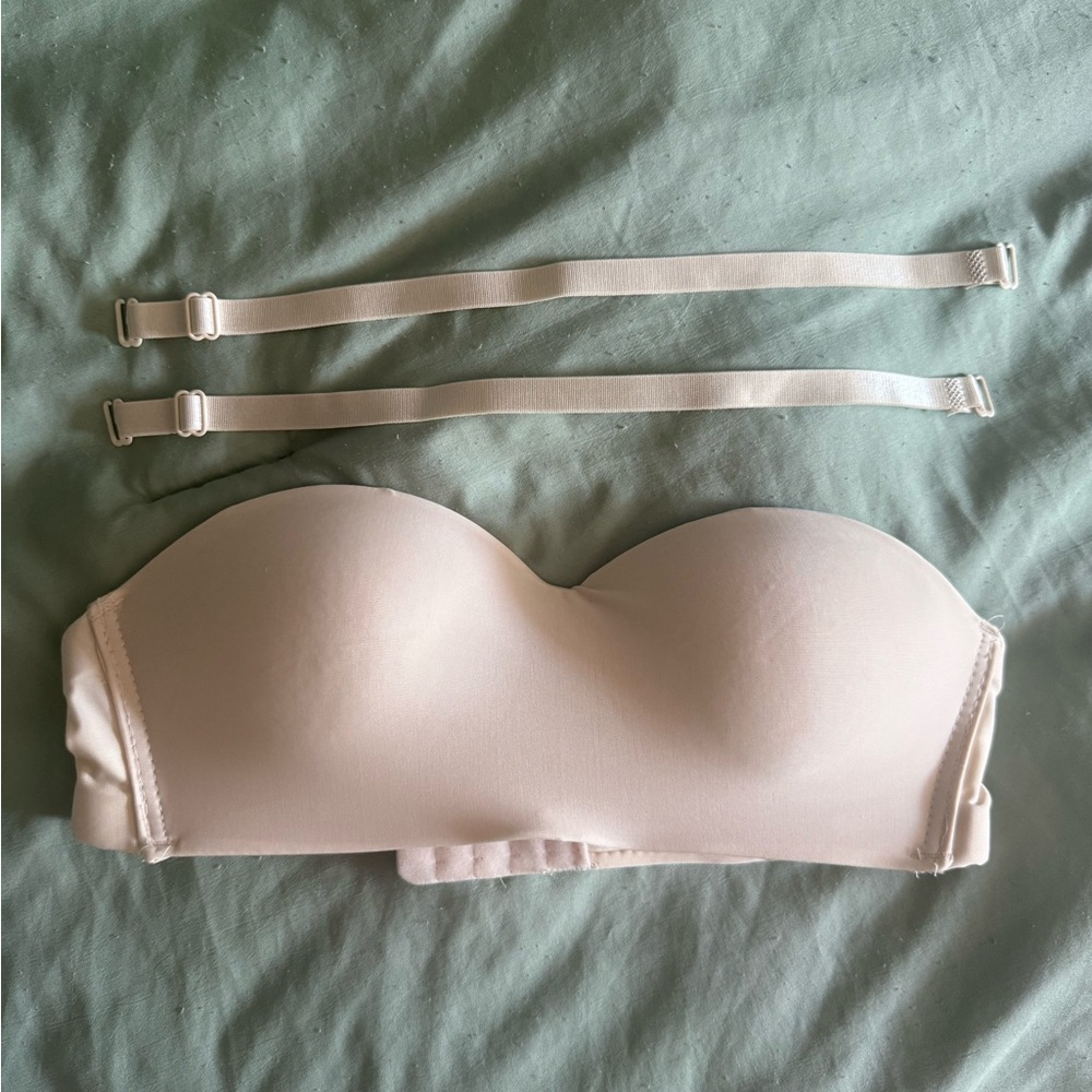 Strapless Cream Bandeau Bra C
